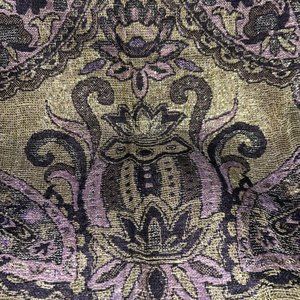 Vintage style Purple & Gold Brocade Paisley Pashmina Shawls Reversible